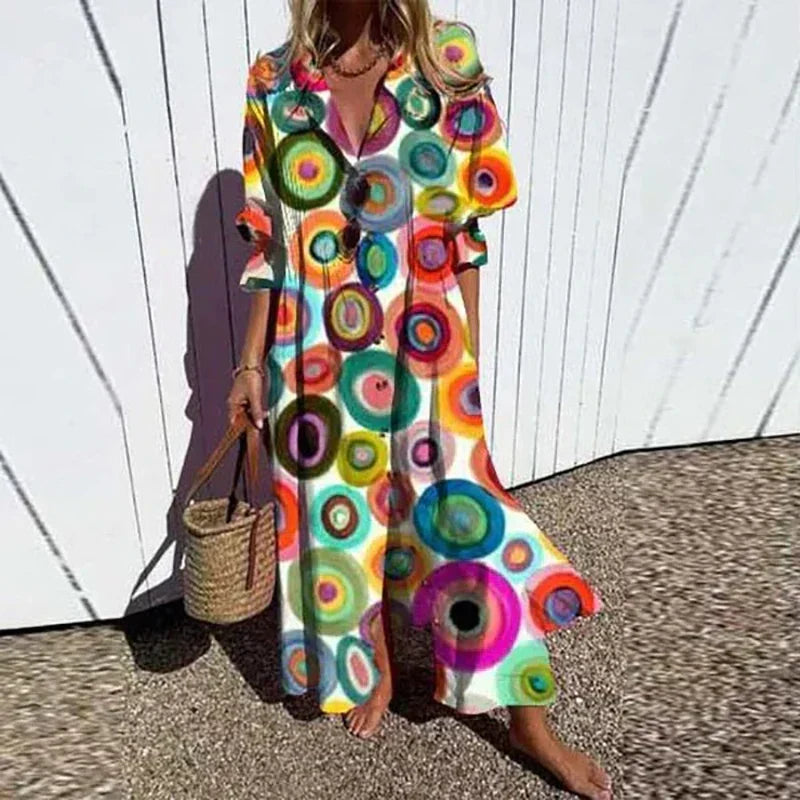 BEAUMONT NICE | ROBE MAXI IMPRIMÉE POUR FEMMES