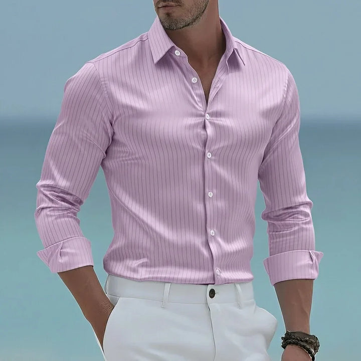 STRIPED POPLIN SHIRT FOR MEN