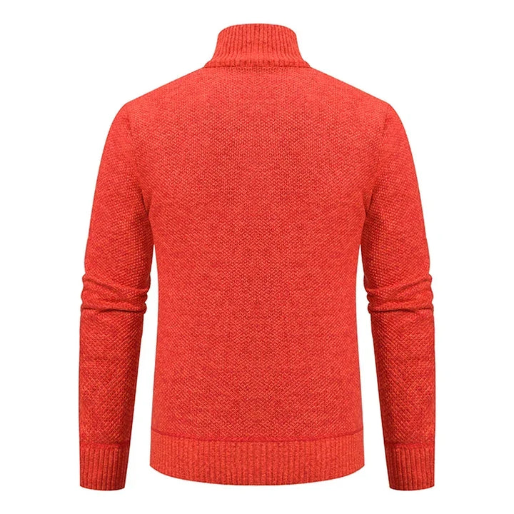 KNIT ZIP COLLAR SWEATER FOR MEN