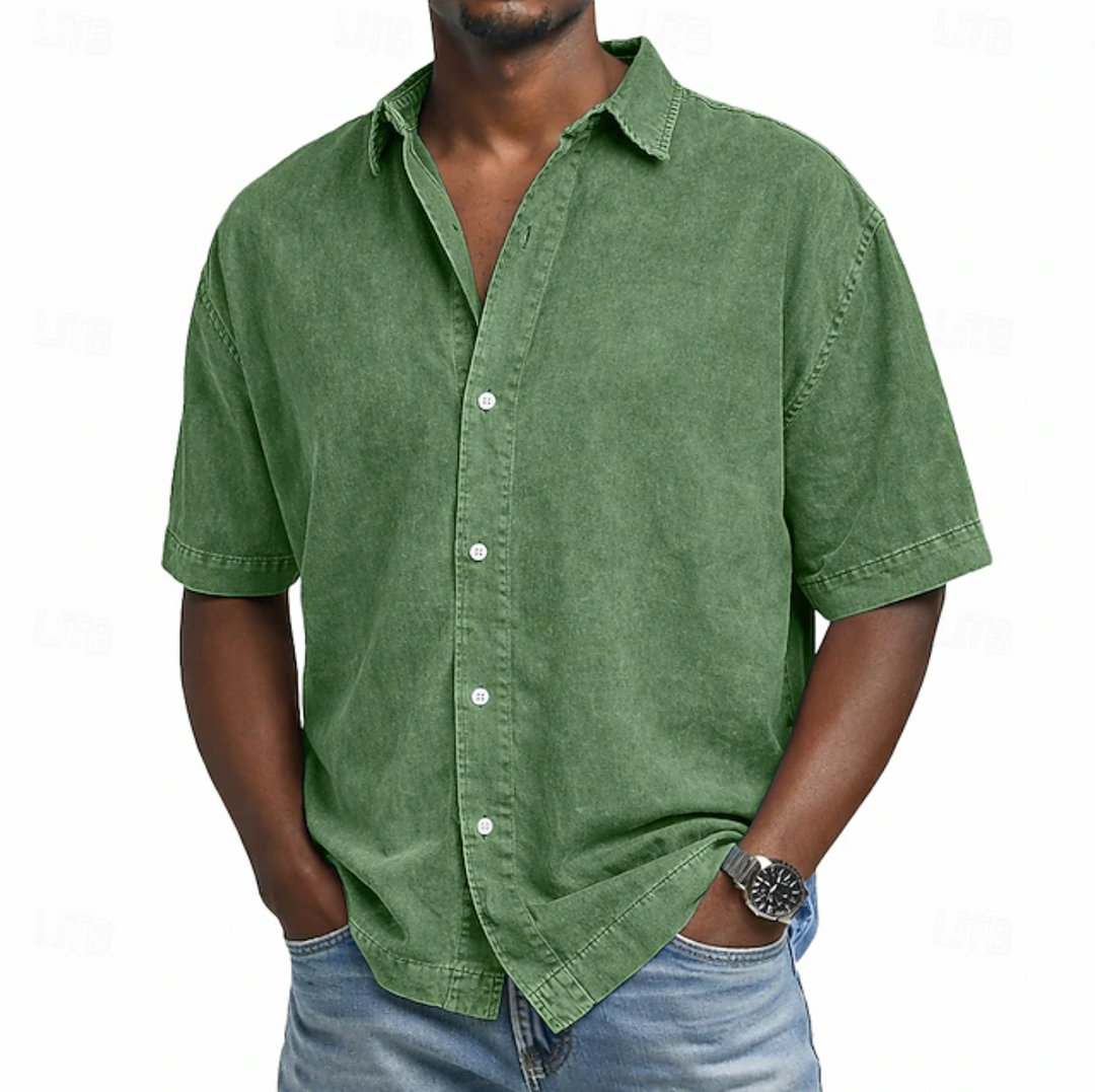 ACID WASH COTTON SHIRT FOR MEN
