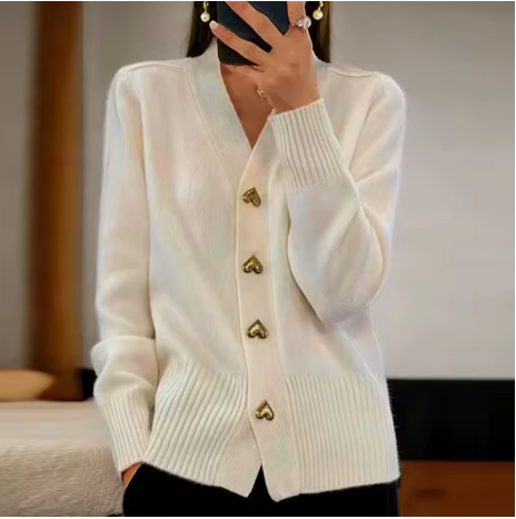 BEAUMONT NICE | GILET À BOUTON EN FORME DE CŒUR POUR FEMMES