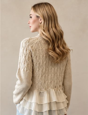 Odile | Pull en maille à volants