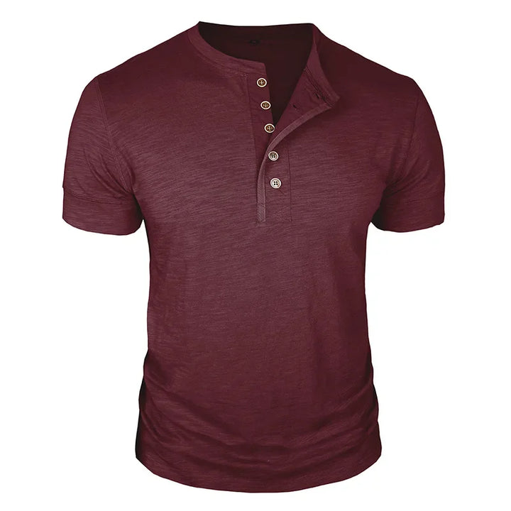HENLEY NECK T-SHIRT FOR MEN