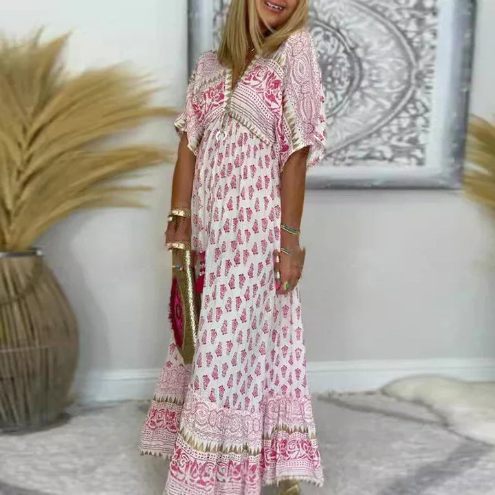 BEAUMONT NICE | CHIC ROBE MAXI IMPRIMÉE POUR FEMMES