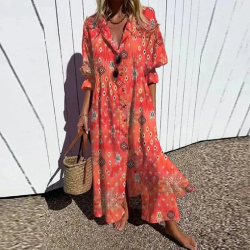 BEAUMONT NICE | ROBE MAXI IMPRIMÉE POUR FEMMES