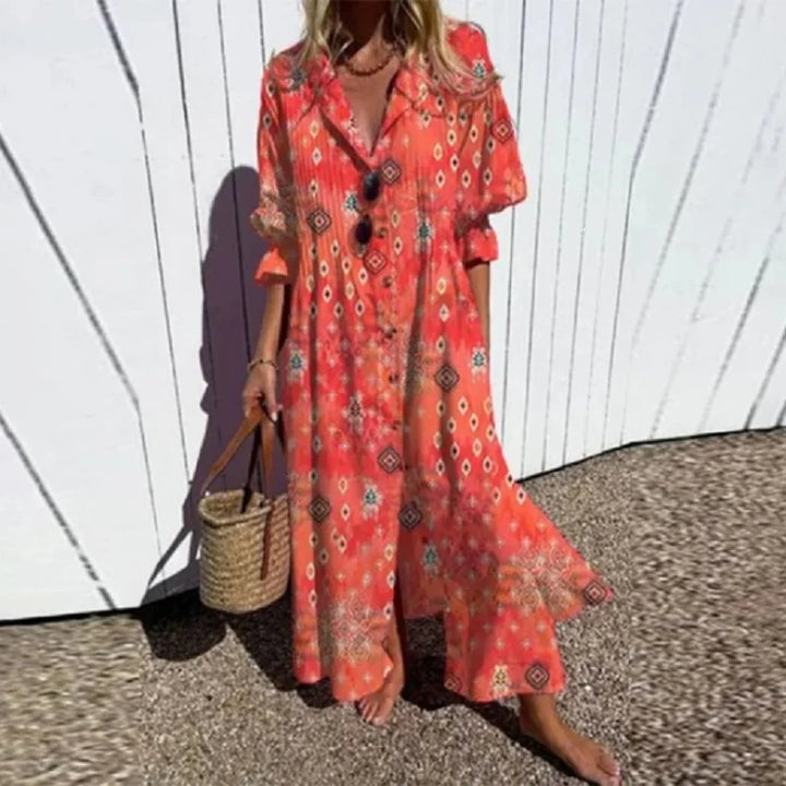 BEAUMONT NICE | ROBE MAXI IMPRIMÉE POUR FEMMES