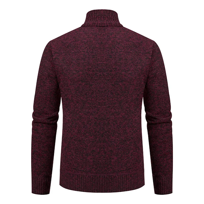 KNIT ZIP COLLAR SWEATER FOR MEN