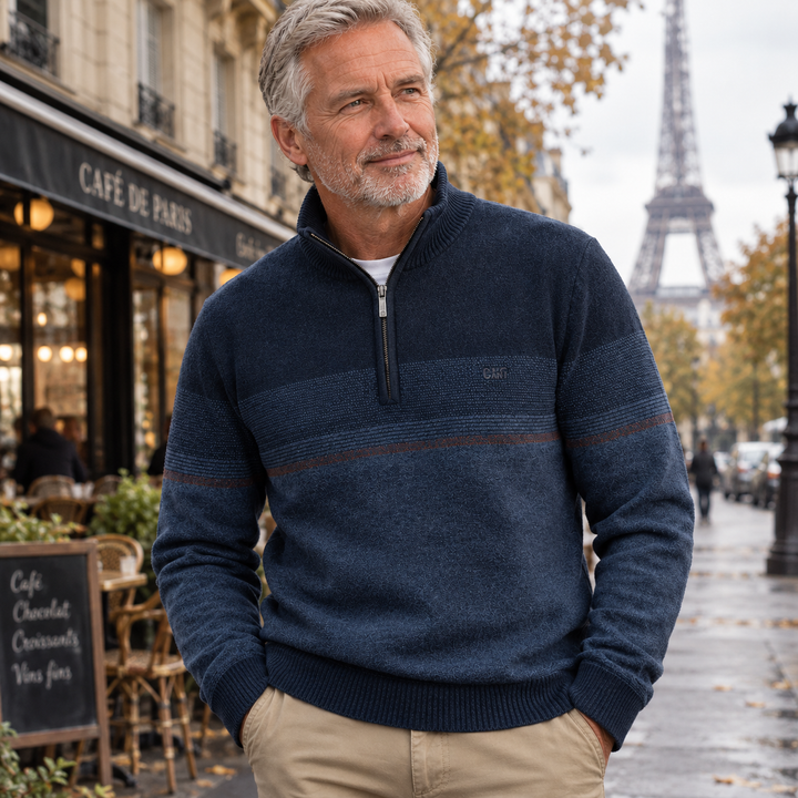 Pull demi-zip en laine premium Warren™