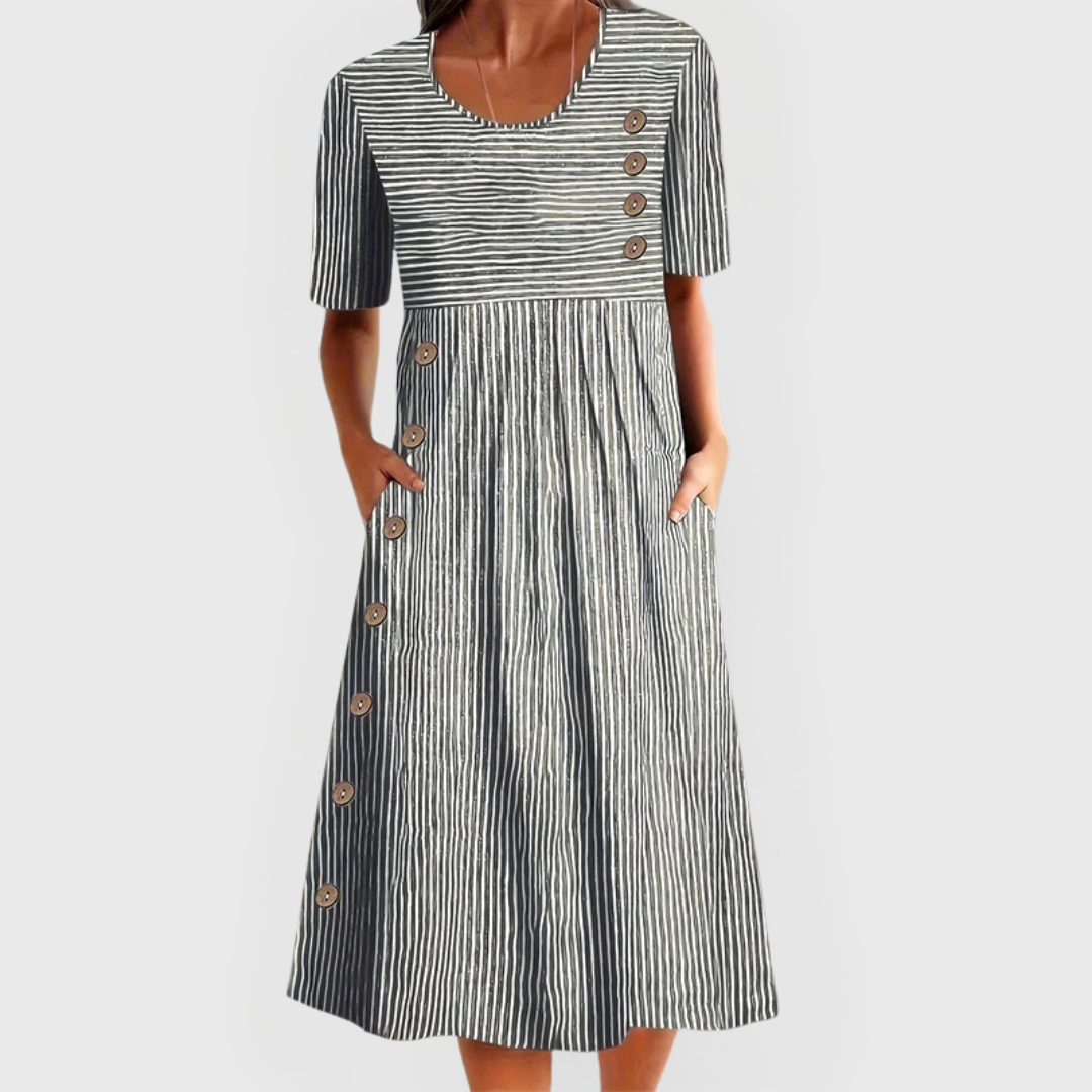 BEAUMONT NICE | ROBE MIDI RAYÉE POUR FEMMES