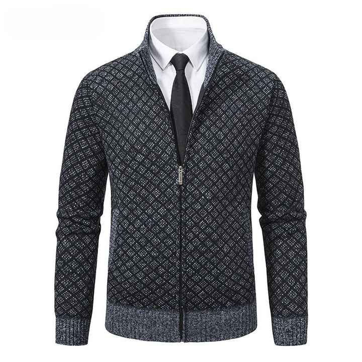 WAFFLE ZIP CARDIGAN FOR MEN