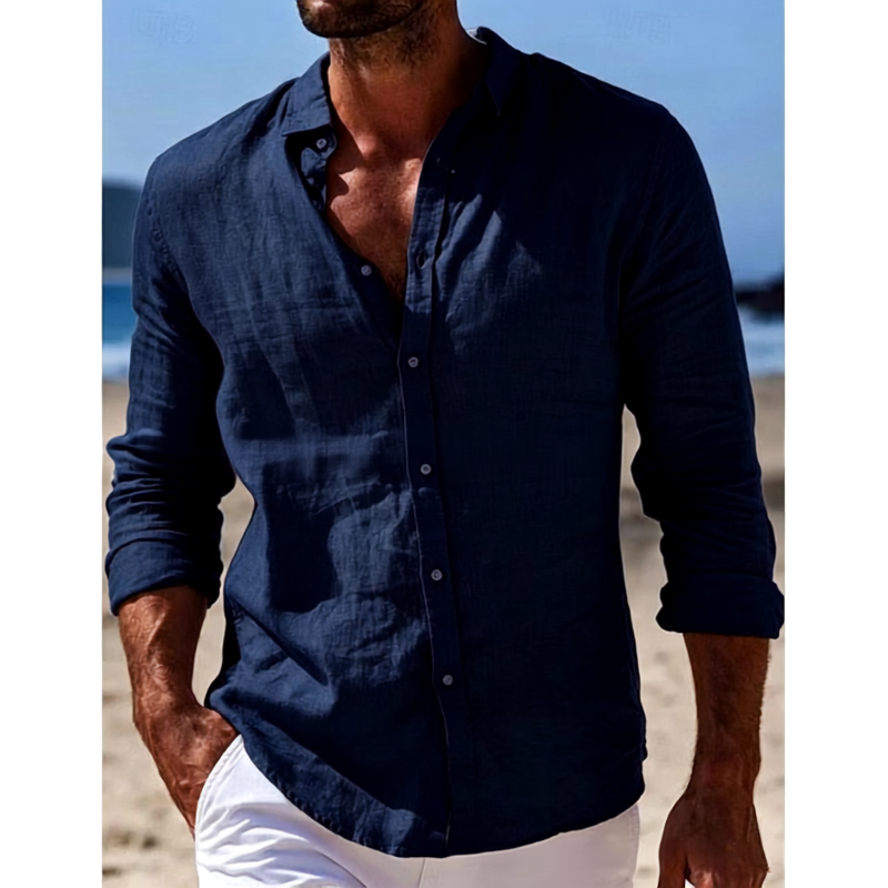 LINEN BLEND POLO SHIRT FOR MEN