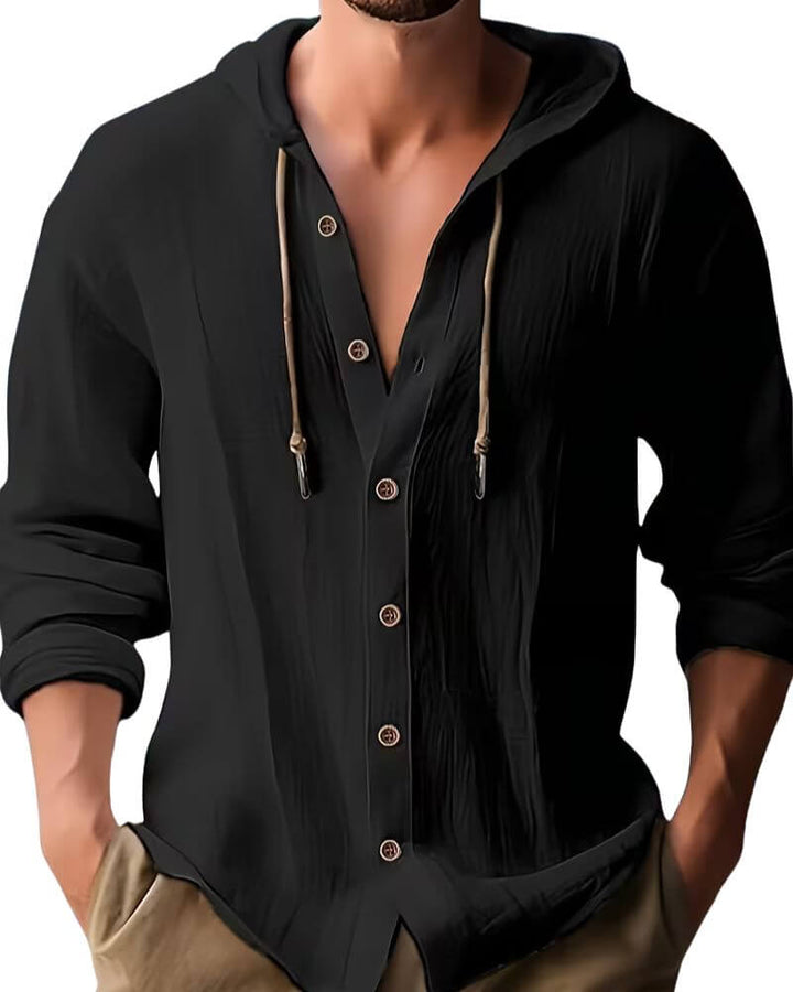 HOODED LONG SLEEVE SHIRT FOR MEN