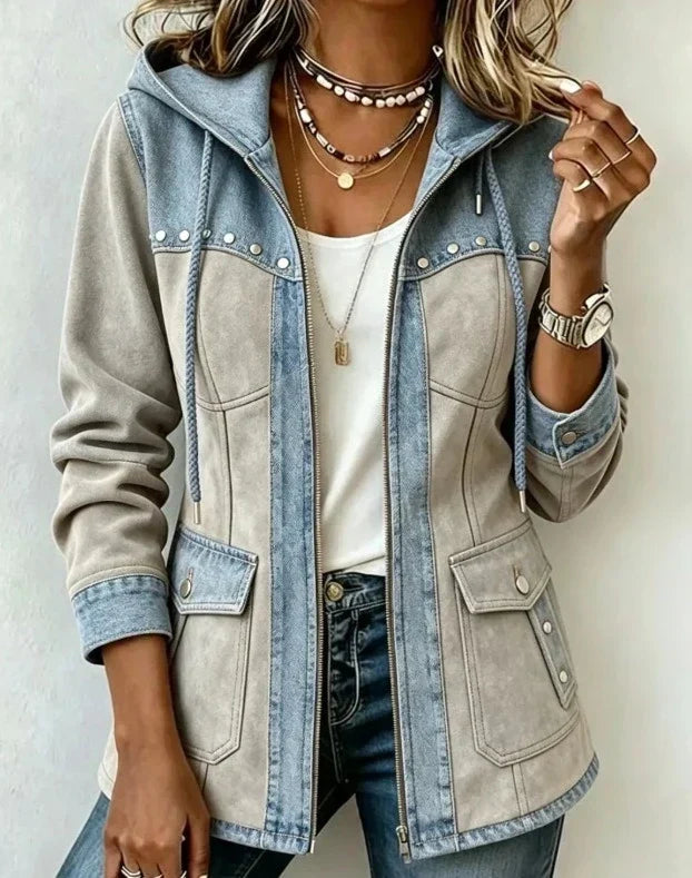 BEAUMONT NICE | VESTE À CAPUCHE CONTRASTÉE POUR FEMMES