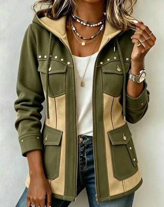 BEAUMONT NICE | VESTE À CAPUCHE CONTRASTÉE POUR FEMMES