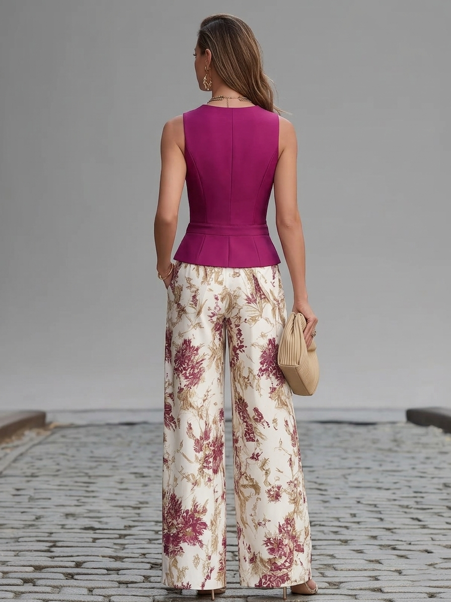 BEAUMONT NICE | ENSEMBLE PANTALON FLORAL POUR FEMMES