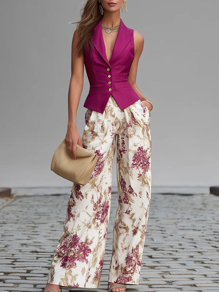 BEAUMONT NICE | ENSEMBLE PANTALON FLORAL POUR FEMMES