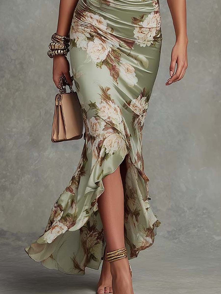 BEAUMONT NICE | ROBE EN SATIN FLORALE POUR FEMMES