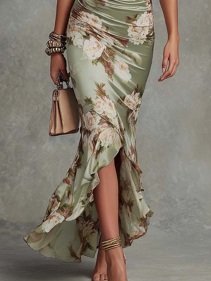 BEAUMONT NICE | ROBE EN SATIN FLORALE POUR FEMMES