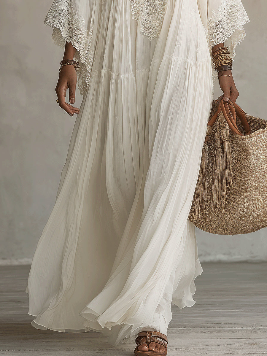 BEAUMONT NICE | ROBE MAXI AVEC DENTELLE POUR FEMMES