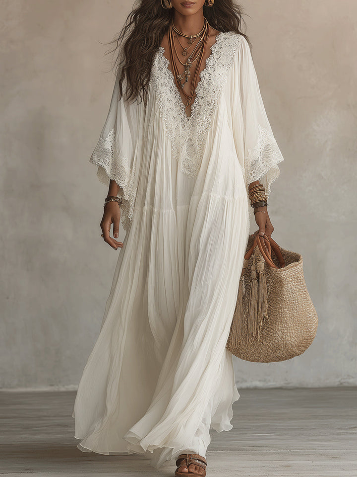 BEAUMONT NICE | ROBE MAXI AVEC DENTELLE POUR FEMMES