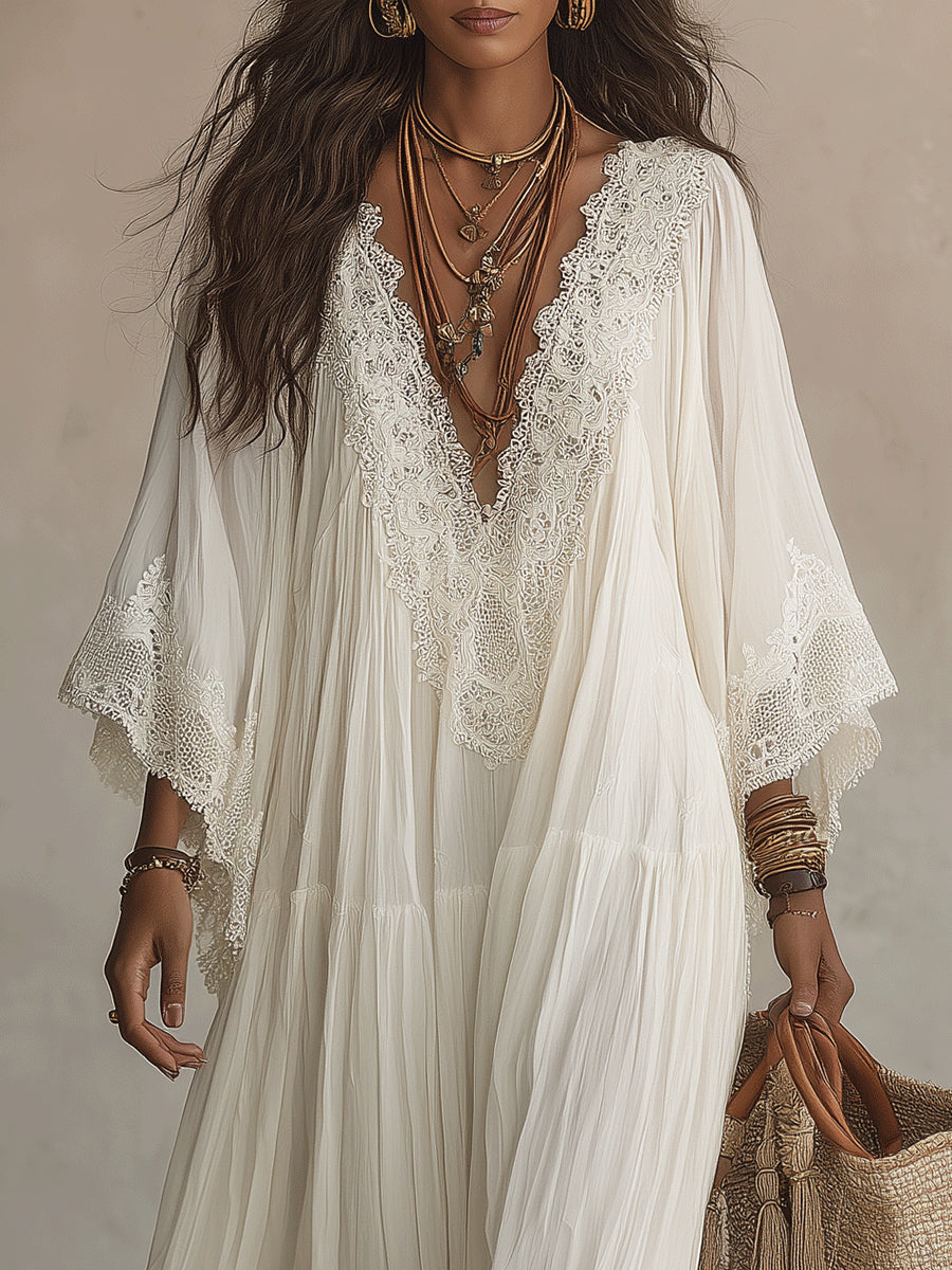 BEAUMONT NICE | ROBE MAXI AVEC DENTELLE POUR FEMMES