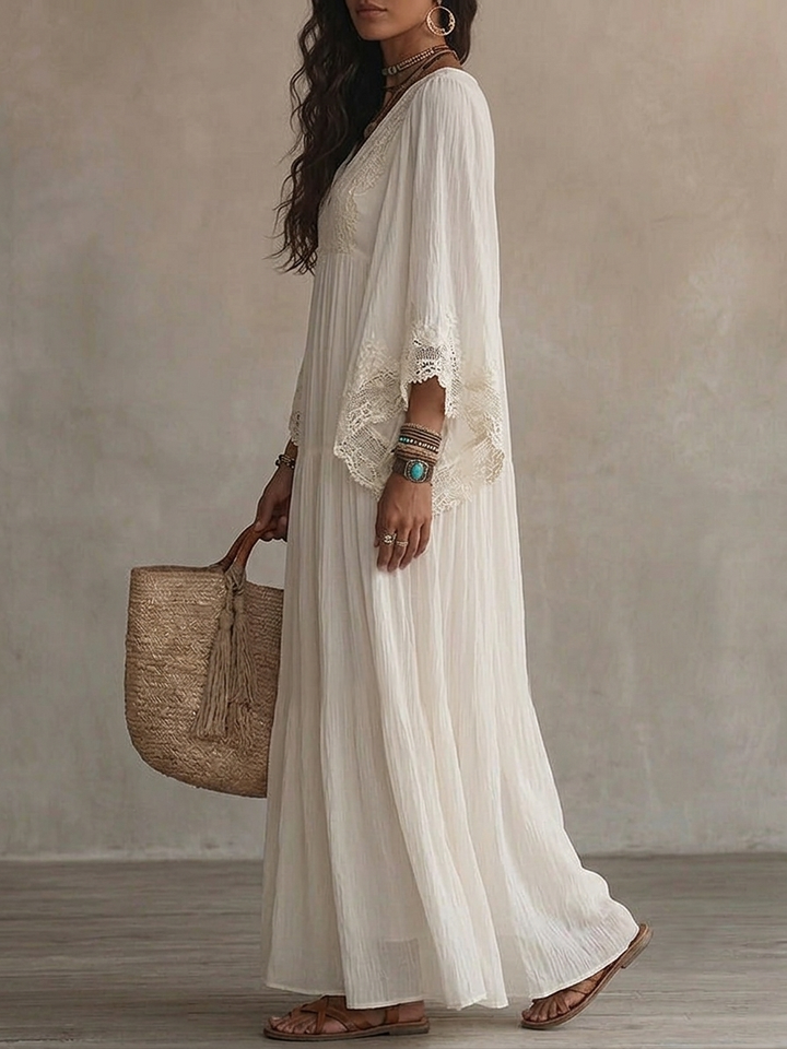 BEAUMONT NICE | ROBE MAXI AVEC DENTELLE POUR FEMMES