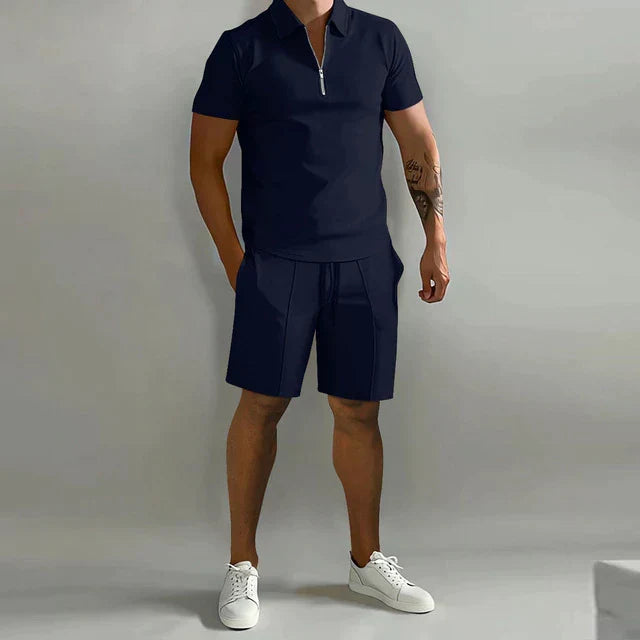 ZIP POLO COORD SET FOR MEN