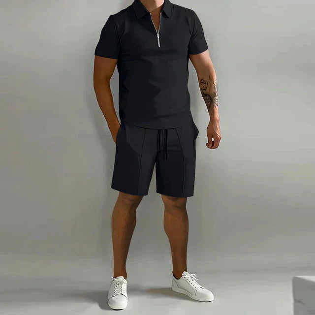 ZIP POLO COORD SET FOR MEN