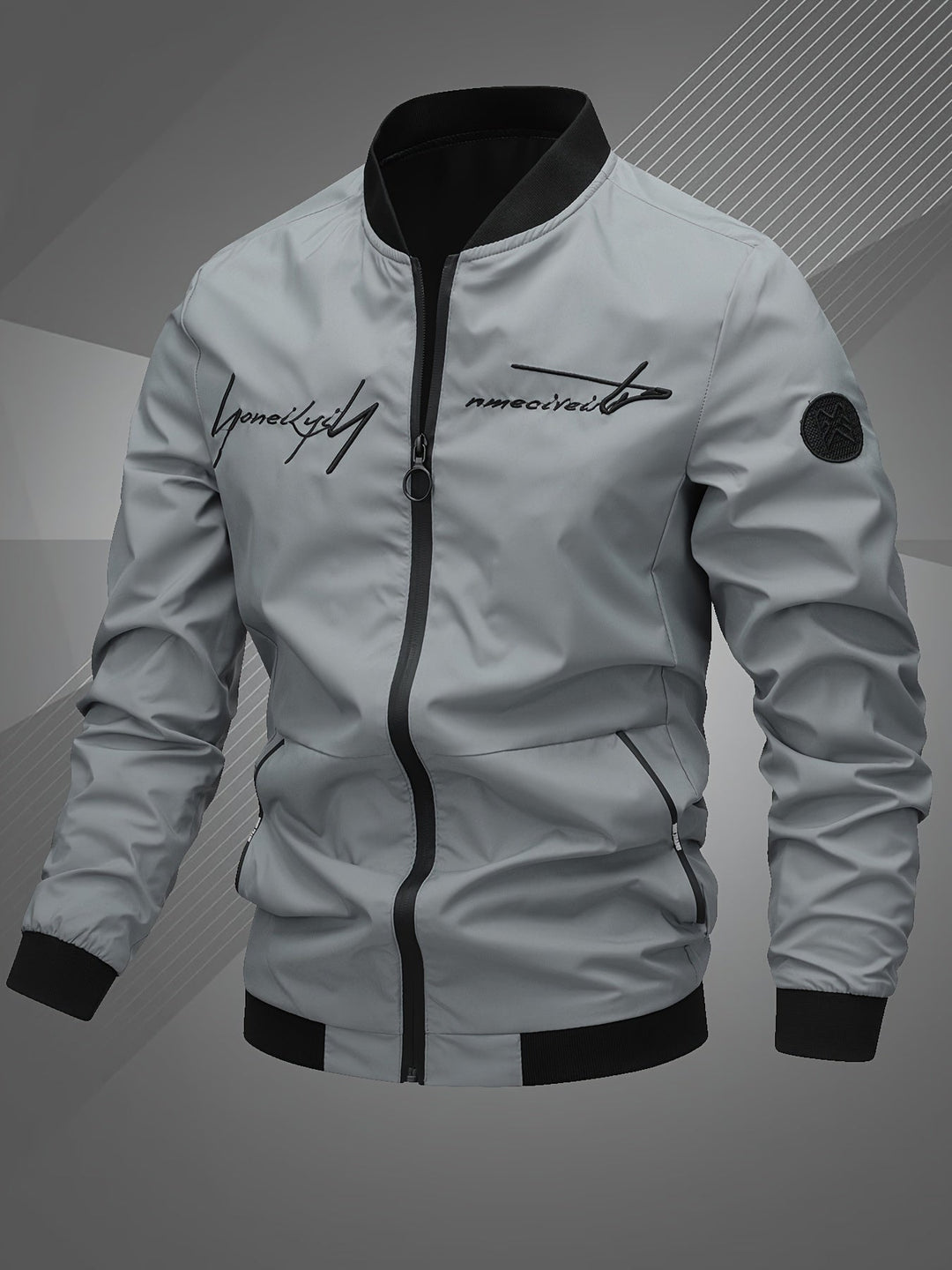 EMBROIDERED BASEBALL JACKET FOR MEN