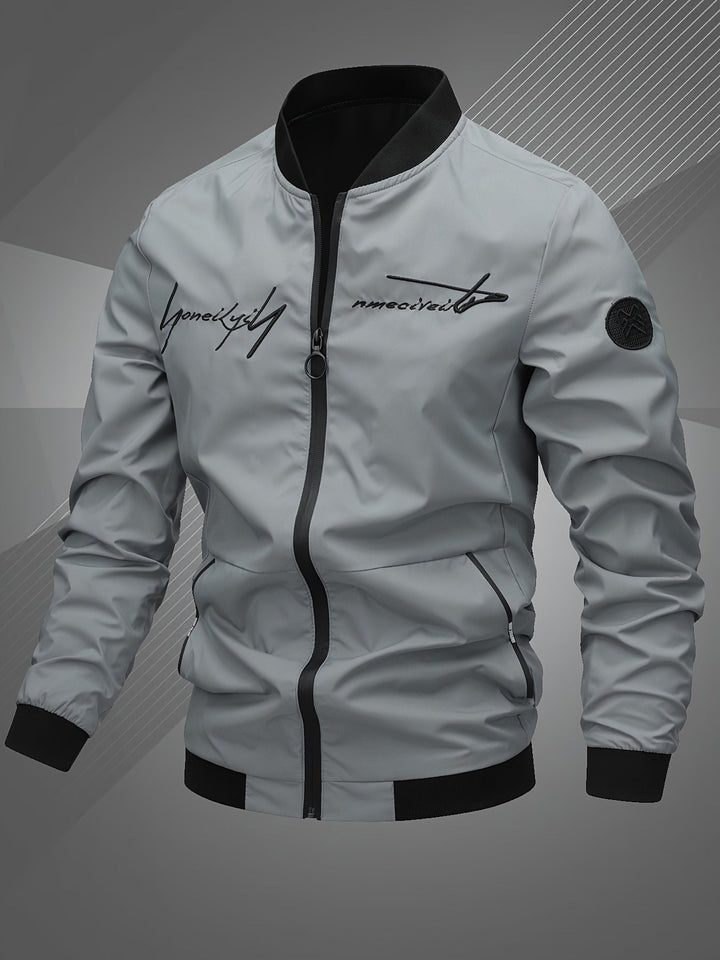 EMBROIDERED BASEBALL JACKET FOR MEN