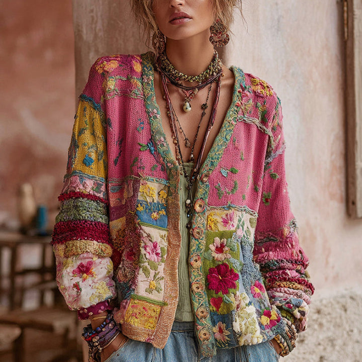BEAUMONT NICE | GILET EN PATCHWORK FLORAL POUR FEMMES
