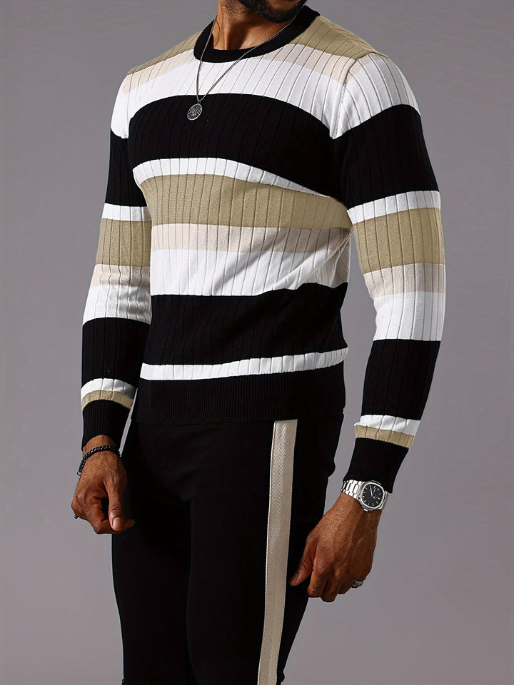COLORBLOCK RIB-KNIT SWEATER FOR MEN