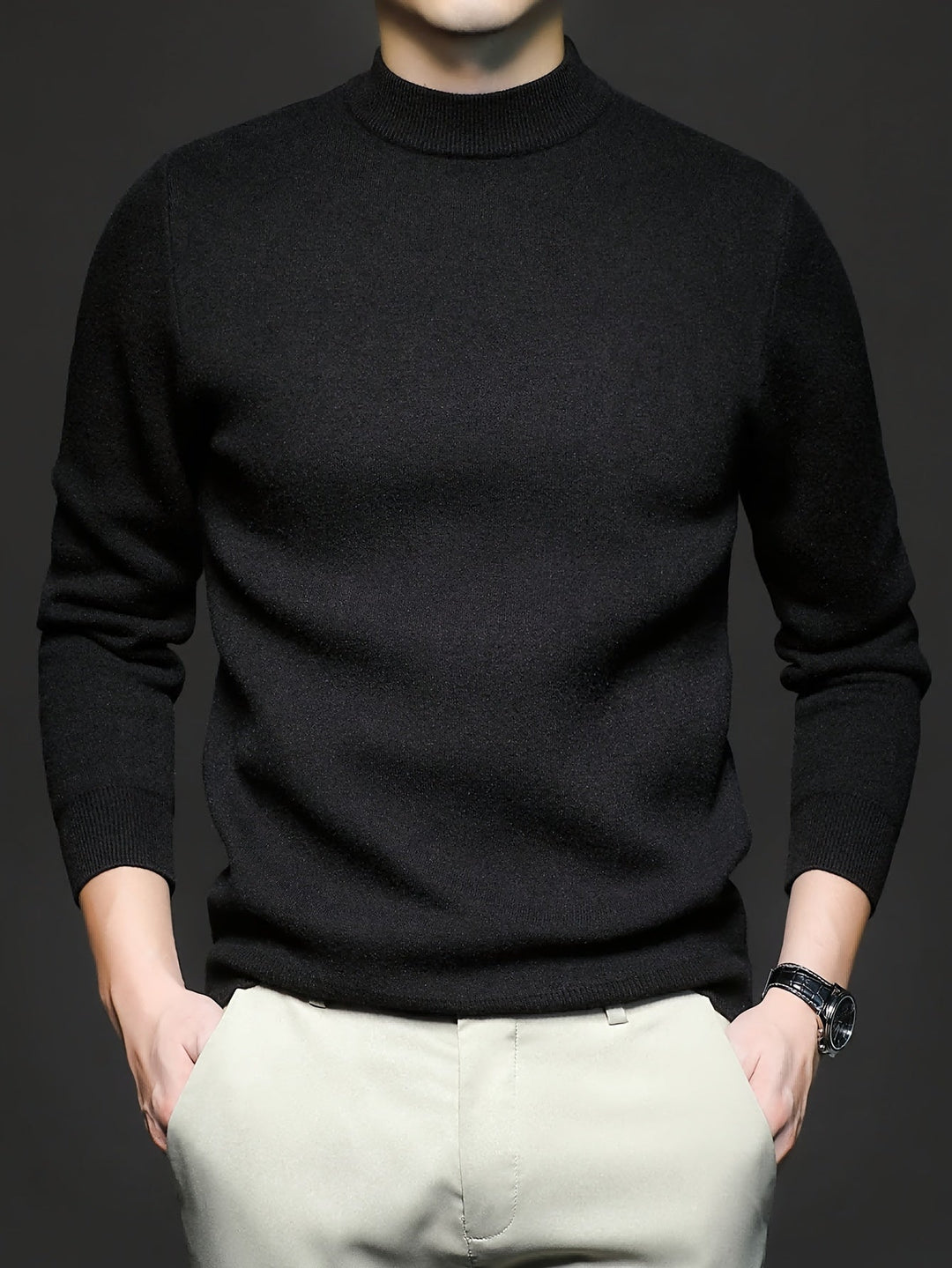 RIBBED HIGH NECK SWEATER FOR MEN
