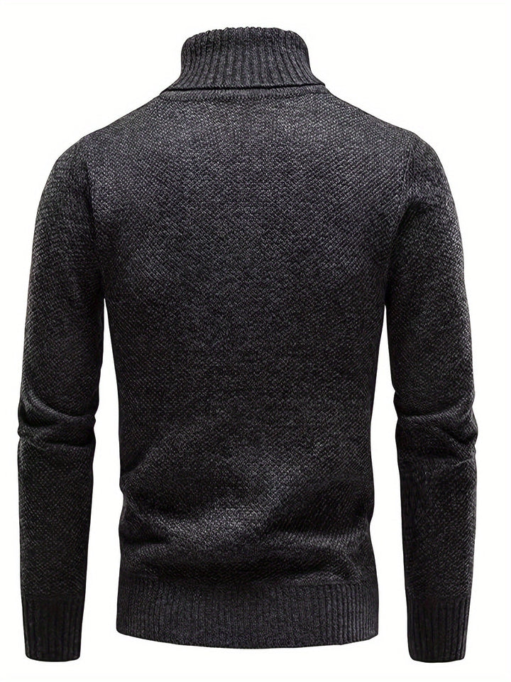 RIB KNIT LAPEL SWEATER FOR MEN