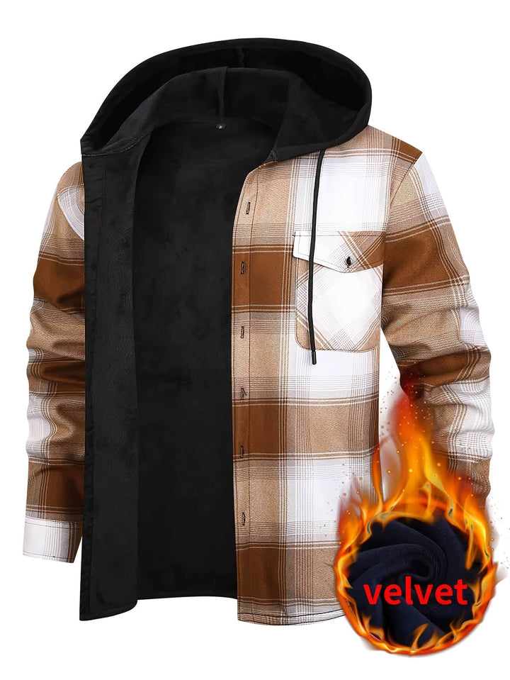 PLAID HOODED JACKET FOR MEN