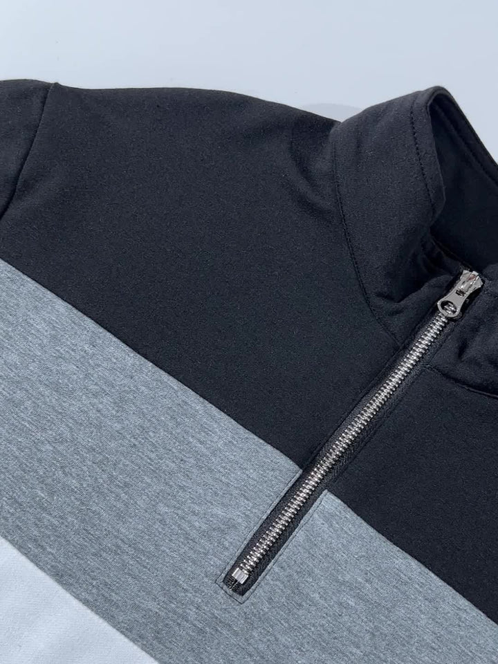 COLOR BLOCK ZIP SHIRT FOR MEN