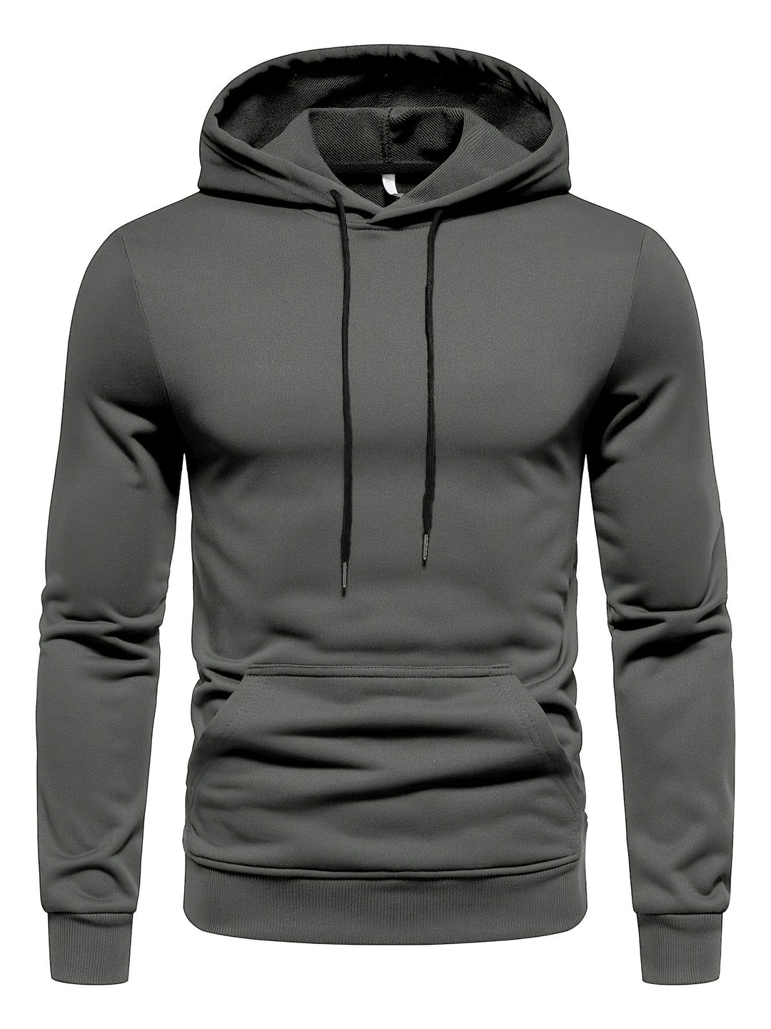 SOLID DRAWSTRING HOODIE FOR MEN