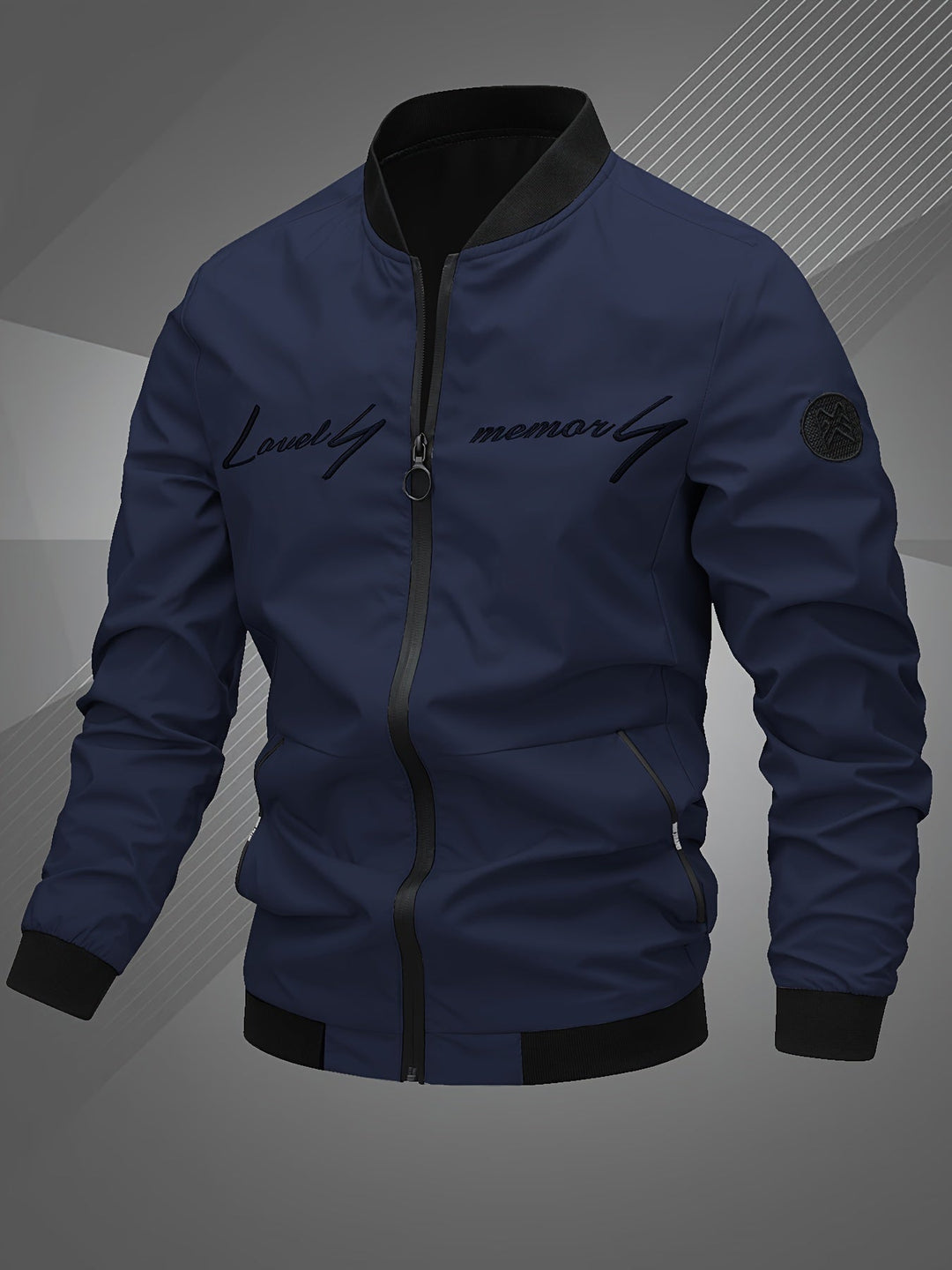 EMBROIDERED BASEBALL JACKET FOR MEN