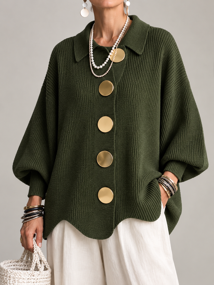 BEAUMONT NICE | GILET EN TRICOTÉE À COL OVERSIZE POUR FEMMES