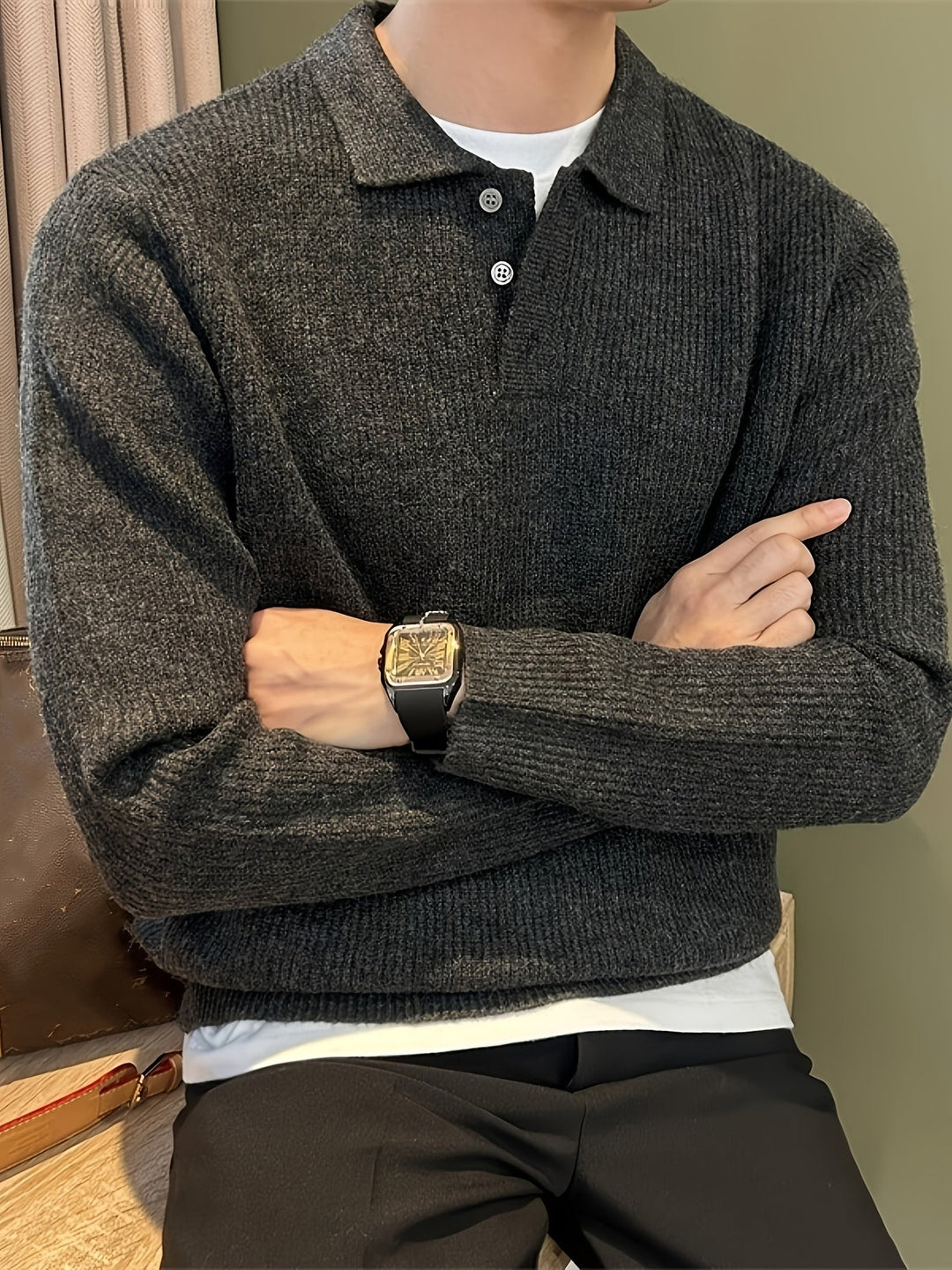 RIBBED POLO FOR MEN