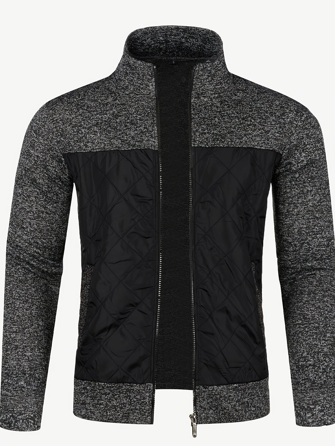 STAND COLLAR ZIP KNIT JACKET FOR MEN