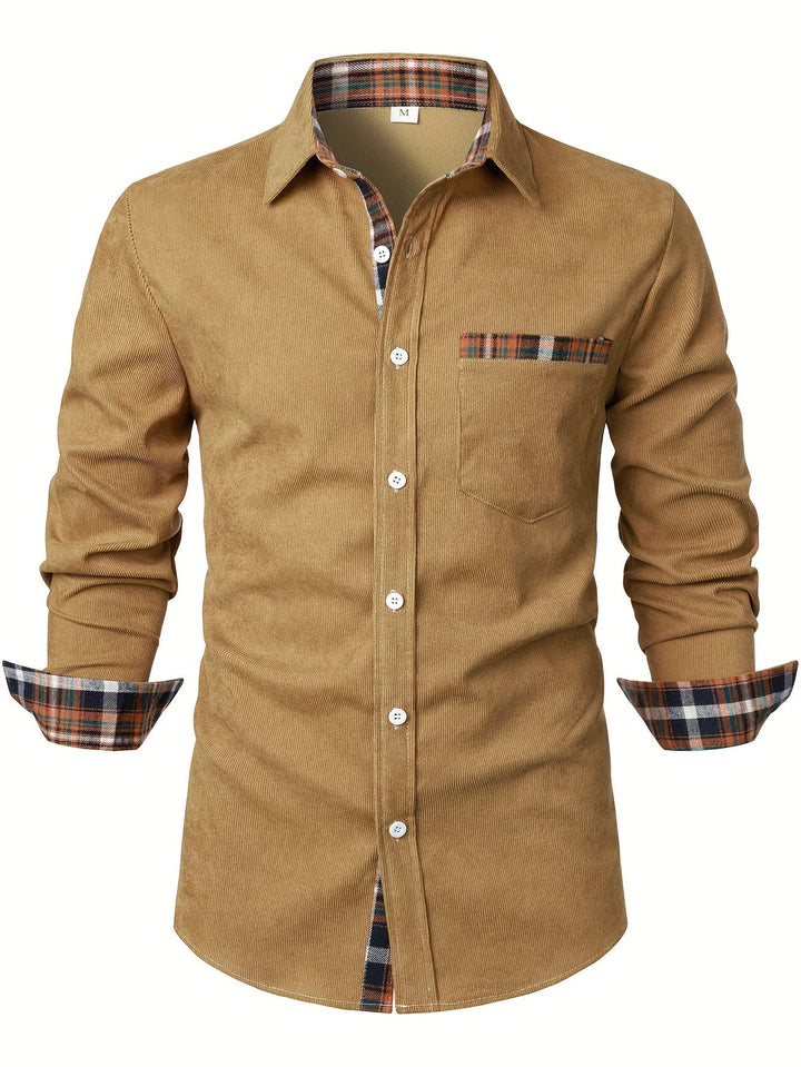 CORDUROY PLAID SHIRT FOR MEN