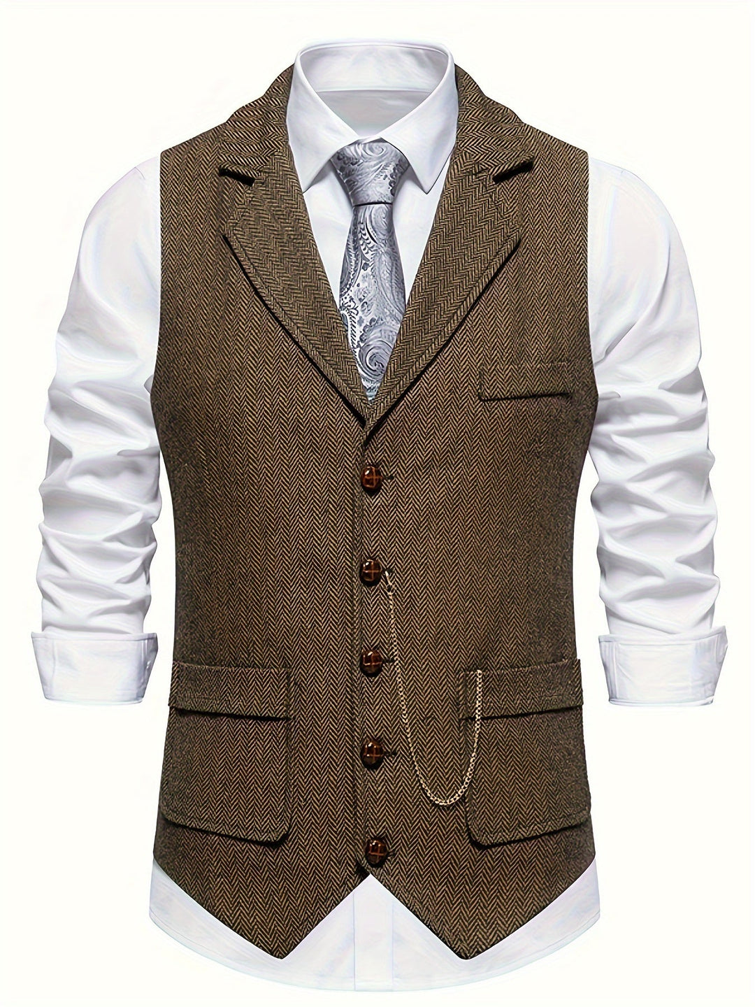 CHAIN LAPEL VEST FOR MEN