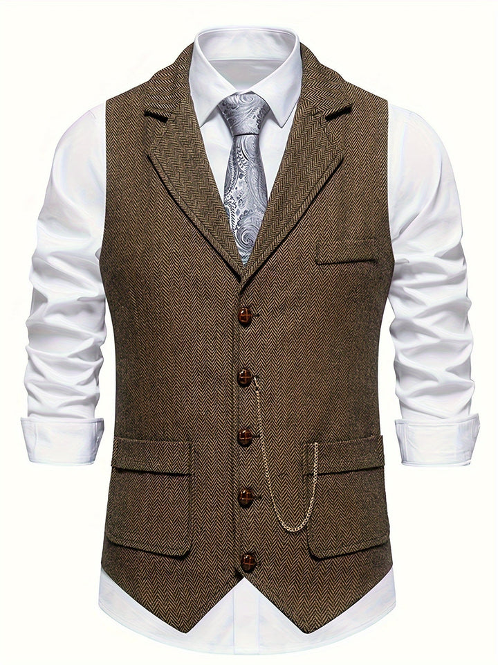 CHAIN LAPEL VEST FOR MEN