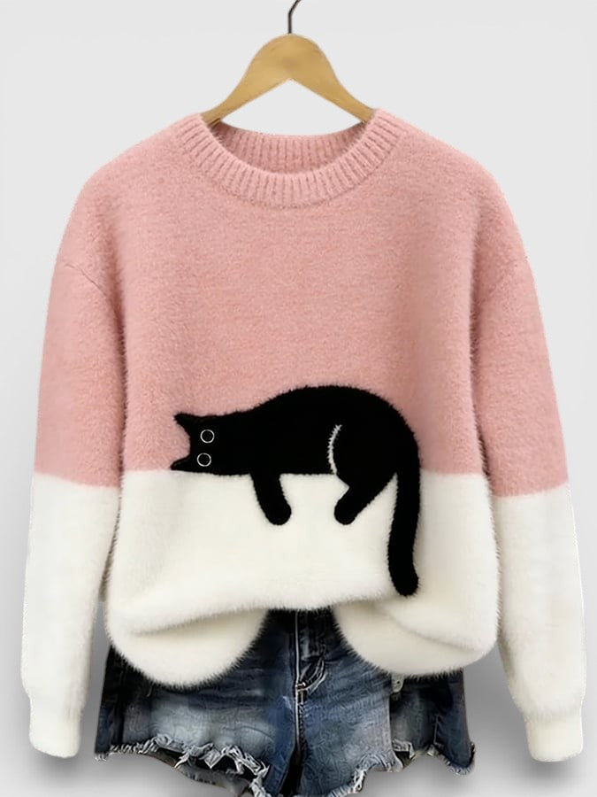 BEAUMONT NICE | PULL IMPRIMÉ FÉLIN POUR FEMMES