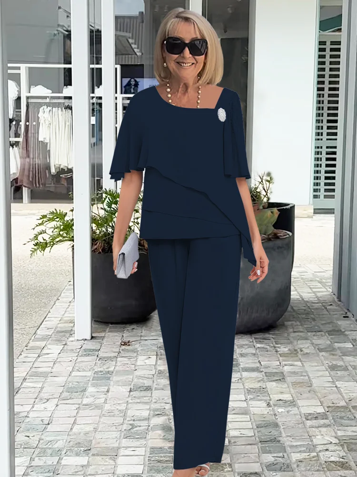 BEAUMONT NICE | ENSEMBLE PANTALON EN CHIFFON ÉLÉGANT POUR FEMMES