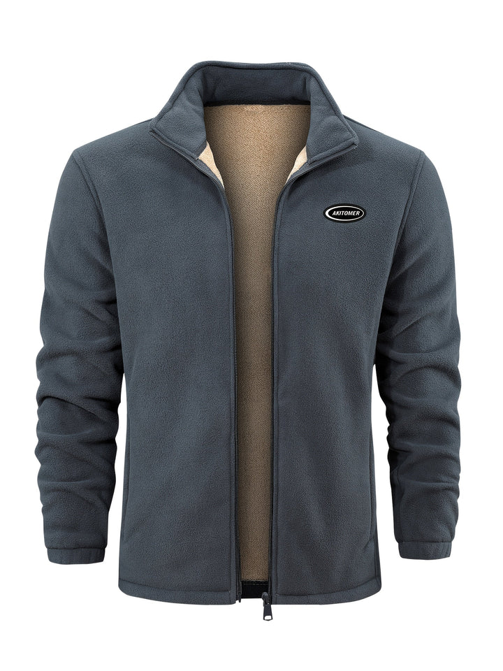 STAND COLLAR FLEECE JACKET FOR MEN