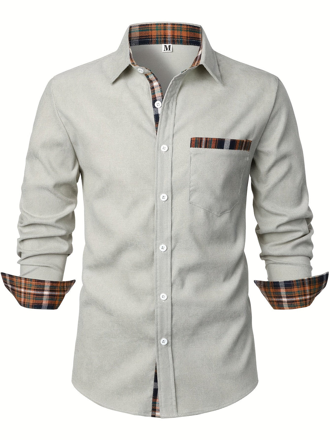 CORDUROY PLAID SHIRT FOR MEN