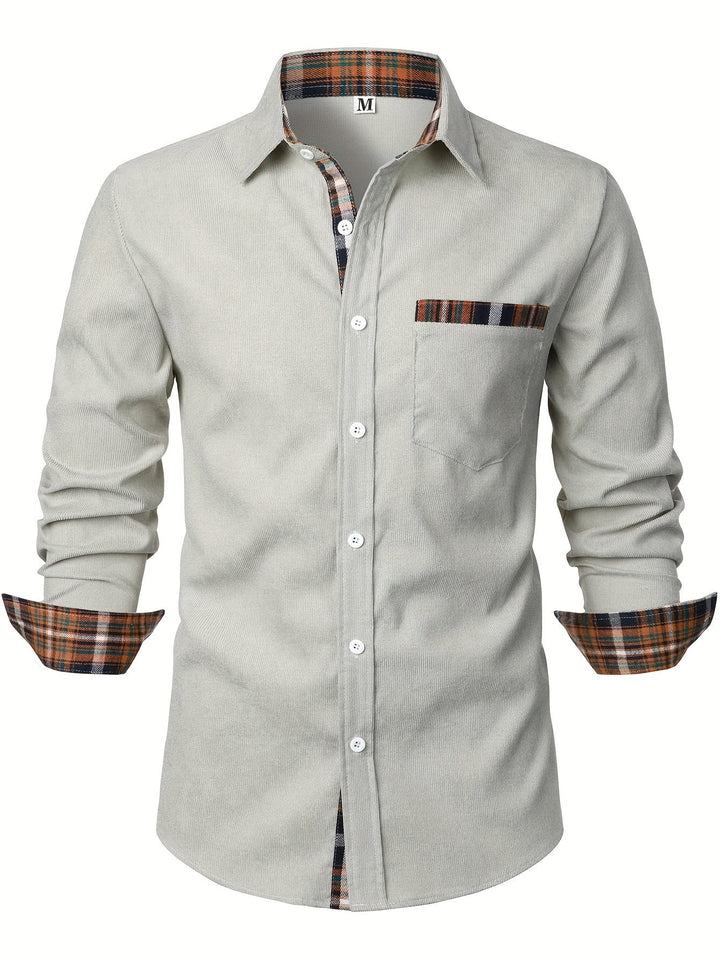 CORDUROY PLAID SHIRT FOR MEN