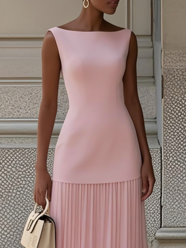 BEAUMONT NICE | ROBE LONGUE SANS MANCHES À PLIS POUR FEMMES